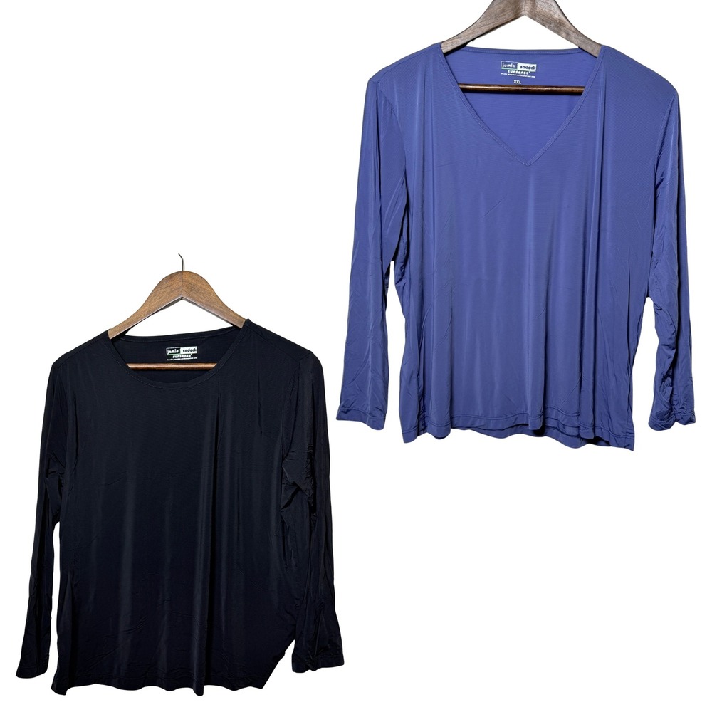 Jamie Sadock Sunsense (2) Long Sleeve Tops Purple Black XXL Skinnylicious Light